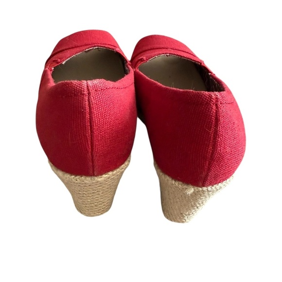 Faded Glory Red Espadrille Wedges | Size 6.5 | New| Peep toe - Picture 4 of 5